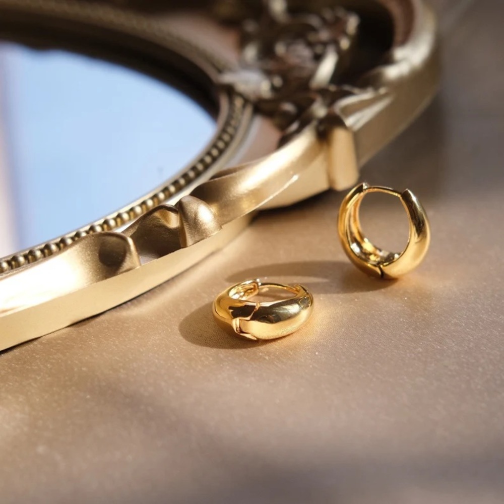 18K Gold Plated Charlie Hoops - Picture 7 of 7